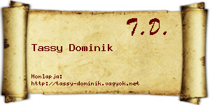 Tassy Dominik névjegykártya